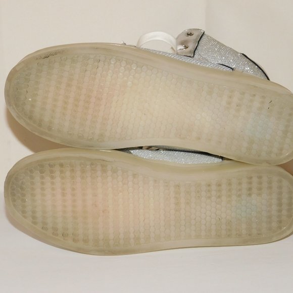 Bebe Sport Krysten Silver Metallic Light Up High Top Sneakers Size 8.5 - Picture 11 of 11